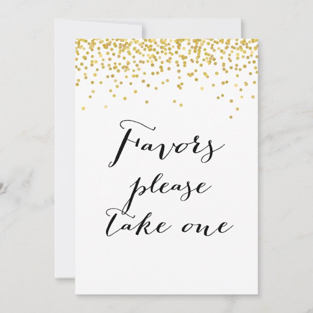 Favors Please Take One Sign 5x7" Size Invitation (Front)