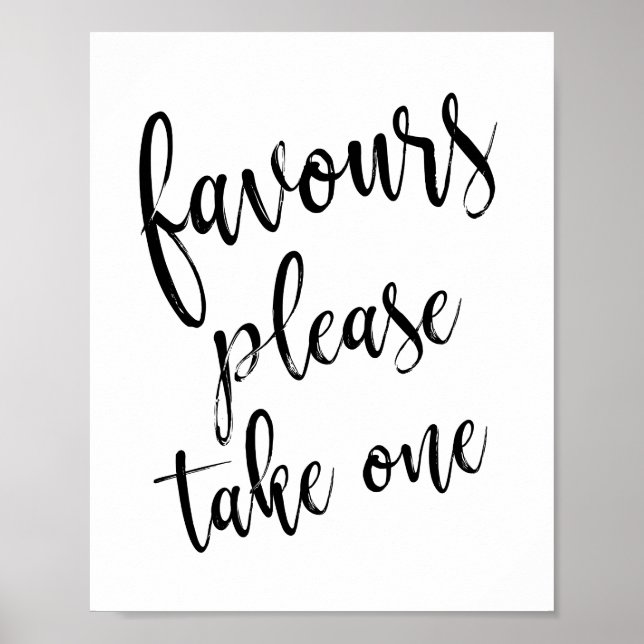 Favors Please Take One Simple 8x10 Wedding Sign (Front)