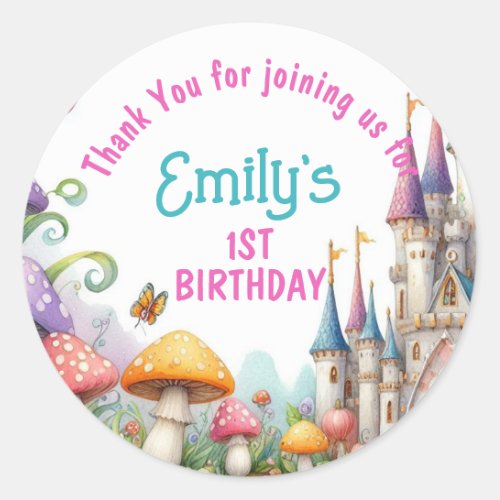 Favors Princess Fairy Daughter Birthday Fairycore Classic Round Sticker