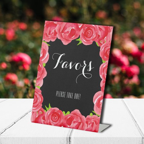 Favors Red Roses Derby Party Pedestal Sign