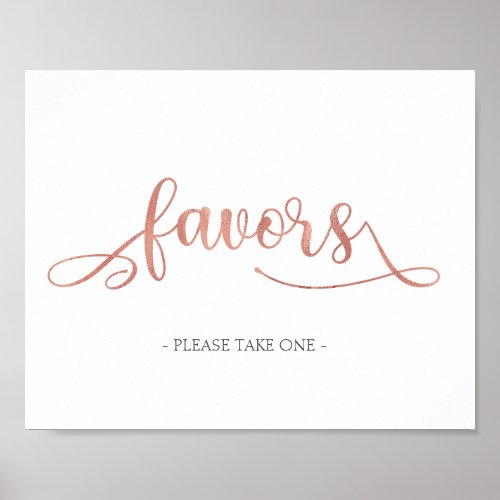 Favors Rose Gold Trendy Wedding Sign