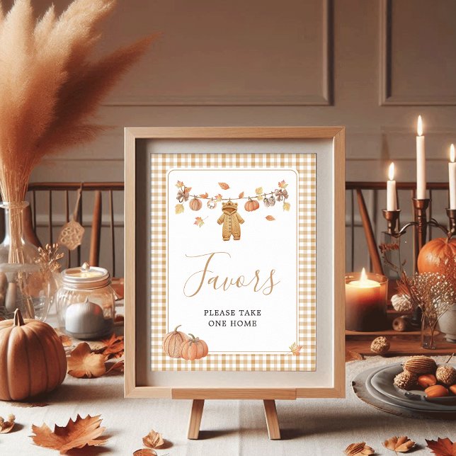 Favors Rustic Pumpkin Fall Baby Shower Poster (Creator Uploaded)