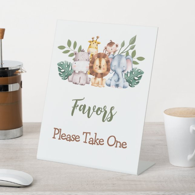 Favors Sign Boy Baby Shower Jungle Safari (In SItu)