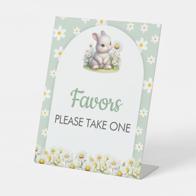 Favors Sign Bunny Gender Neutral Baby Shower (Front)