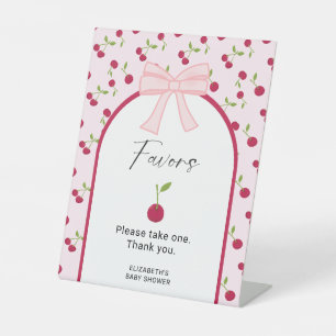 Favors Sign Cherry on Top Coquette Baby Shower