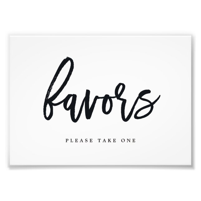 Favors Sign Choose Your Size - Brushed Calligraphy (Front)