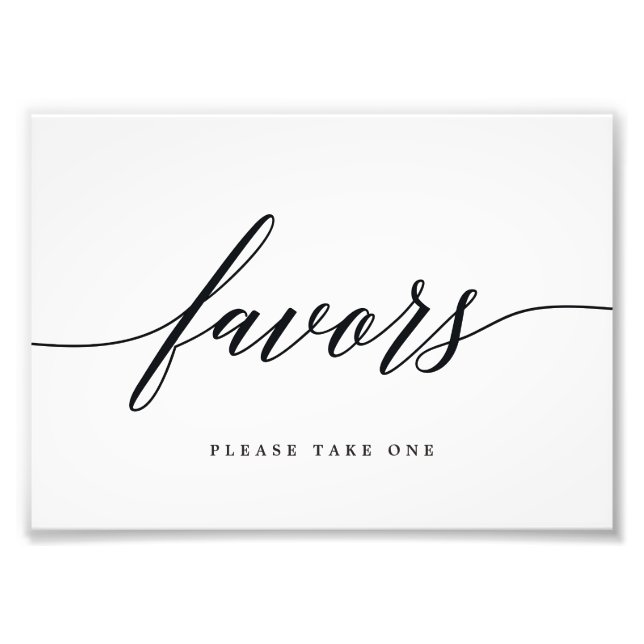 Favors Sign Choose Your Size Modern Script (Front)
