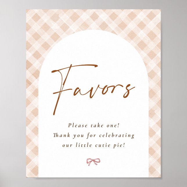 Favors Sign Cutie Pie Thanksgiving Baby Shower (Front)