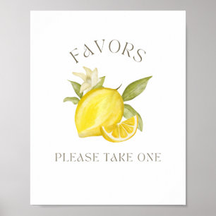 Favors Sign For Lemon Themed Party
