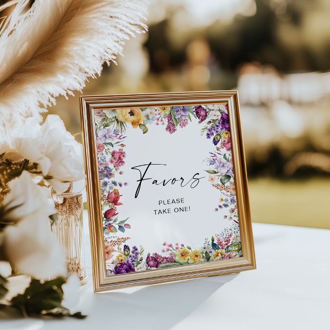 Favors Sign Garden Flowers Bridal Shower (Creator Uploaded)