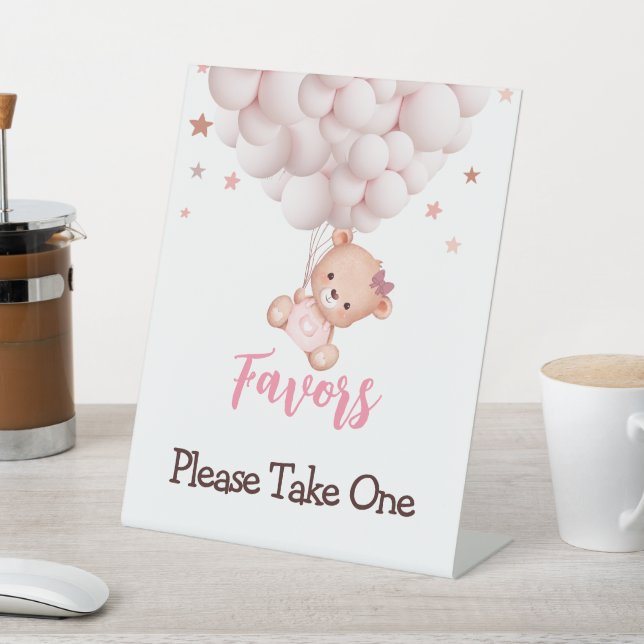 Favors Sign Girl Bear Baby Shower Bearly Wait (In SItu)