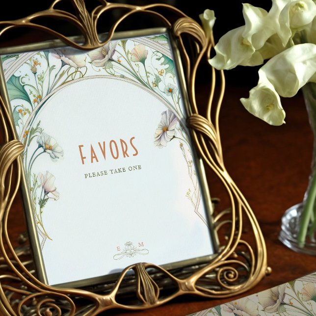Favors Sign Guests Daisy Art Nouveau by Mucha (Creator Uploaded)
