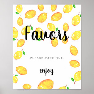 Favors Sign Lemon Bridal Shower Main Squeeze