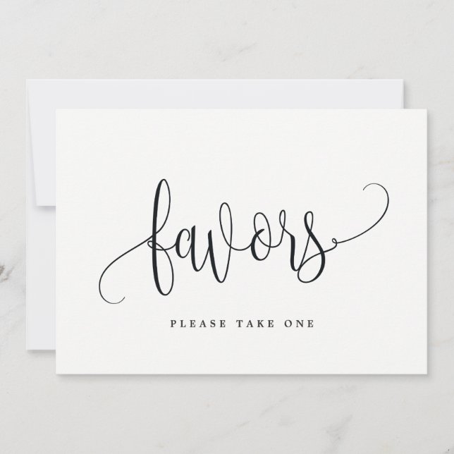 Favors Sign - Lovely Calligraphy Invitation (Front)