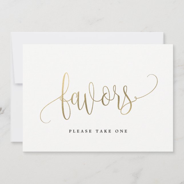 Favors Sign - Lovely Calligraphy Invitation (Front)