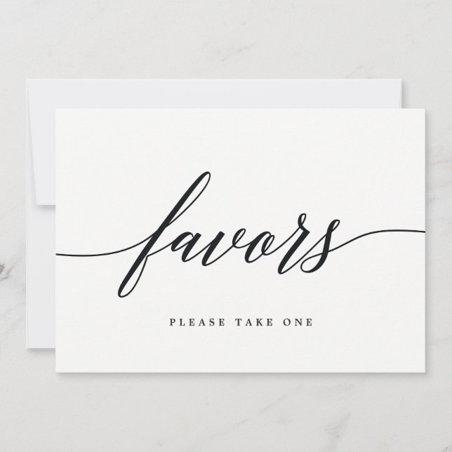 Favors Sign - Modern Script Invitation (Front)