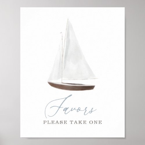 Favors Sign Nautical Sailboat Baby Shower