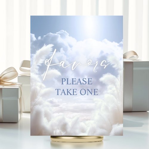 Favors Sign On Cloud Nine 9 Pampas Bridal Shower