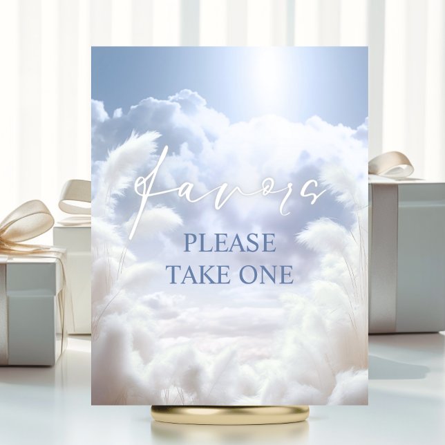 Favors Sign On Cloud Nine 9 Pampas Bridal Shower (Favors Sign On Cloud Nine 9 Pampas Bridal Shower | Please Take One (for guests))