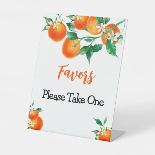 Favors Sign Orange Baby Shower Citrus Baby Shower