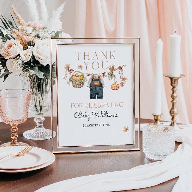 Favors Sign Pumpkin Rustic Fall Baby Shower (Creator Uploaded)