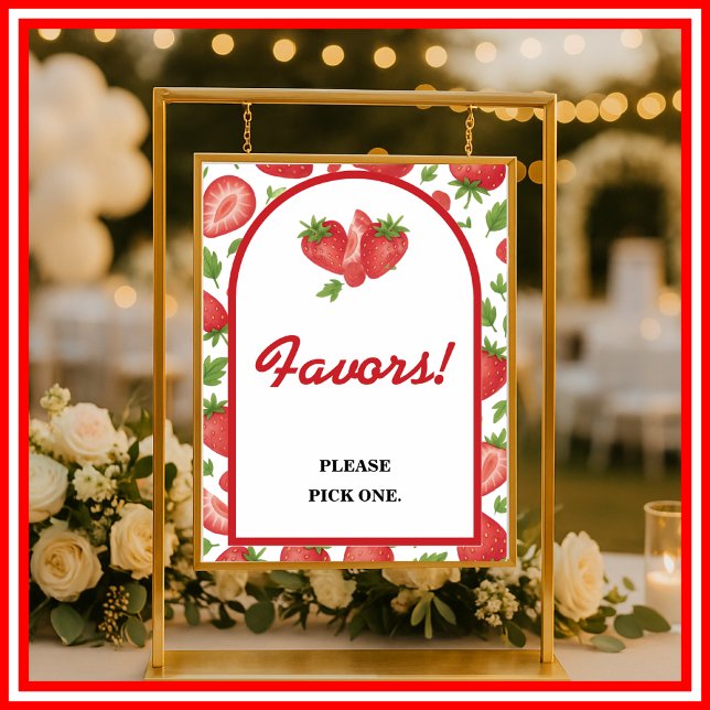 Favors Sign Strawberry Berry Sweet Baby Shower (Creator Uploaded)