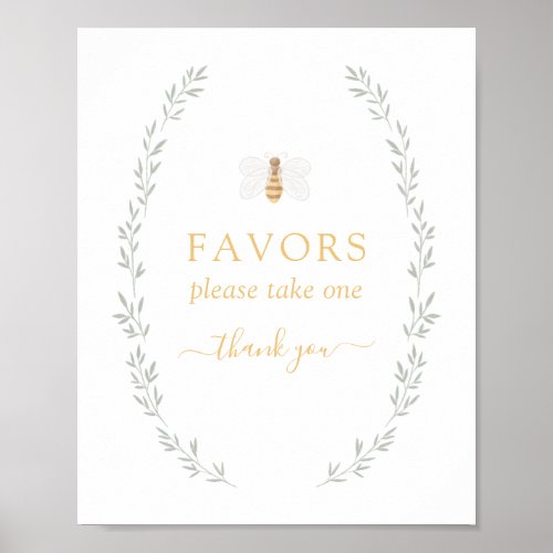 Favors Sign Sweet as Can Bee Baby Shower
