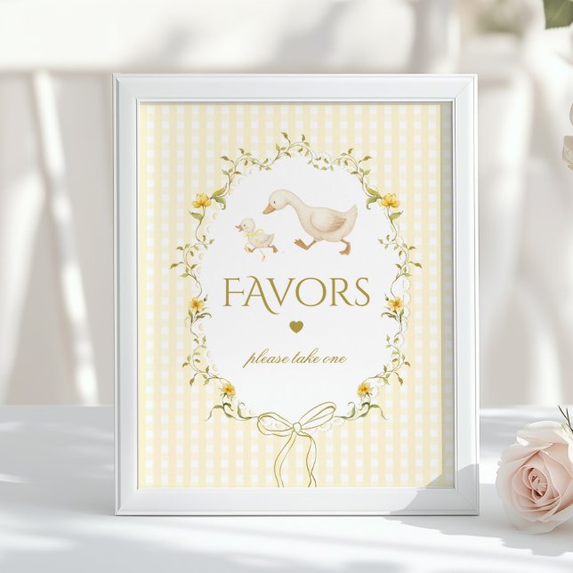 Favors Silly Goose gender neutral gingham Poster (Creator Uploaded)