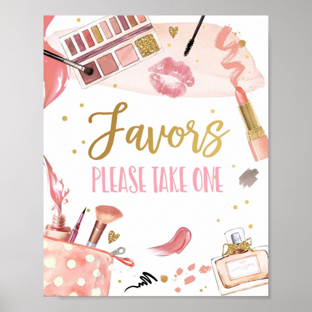 Favors Spa Party Makeup Glamor Girl Birthday Post Poster (Front)