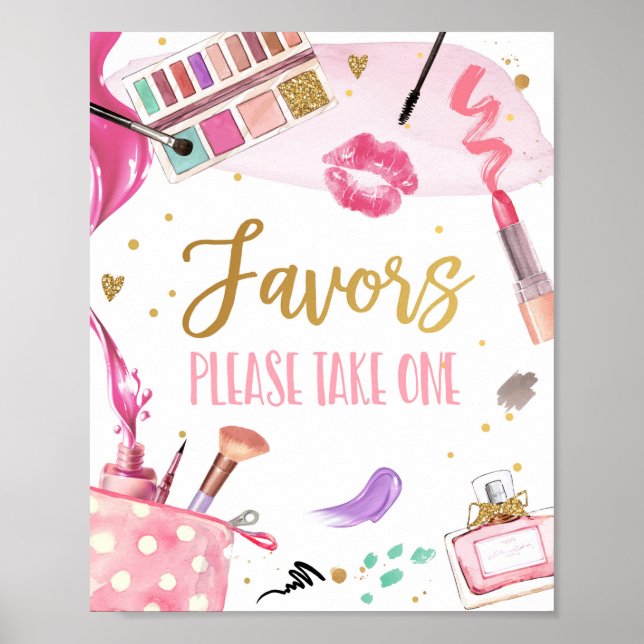 Favors Spa Party Makeup Glamour Girl Birthday Poster (Front)