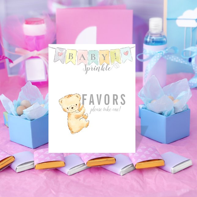 Favors Table Sign Baby Sprinkle Bear and Banner (Creator Uploaded)