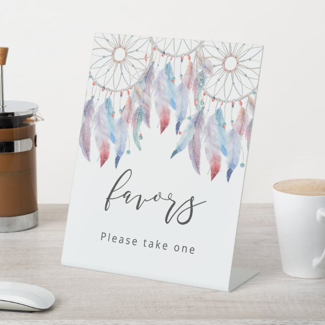 Favors Table Sign Minimalist Boho Baby Shower (In SItu)