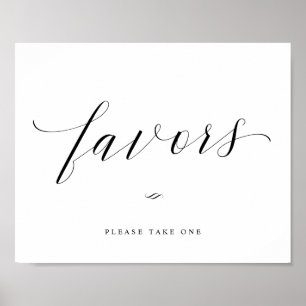 Favors Take One Elegant Calligraphy Wedding Sign