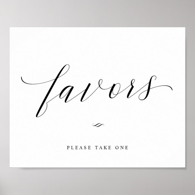 Favors Take One Elegant Calligraphy Wedding Sign (Front)