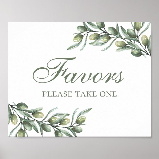 Favors take one. Olives. Italian summer wedding Poster (Front)