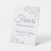 Favors Take One Silver Lavender & White Wedding
