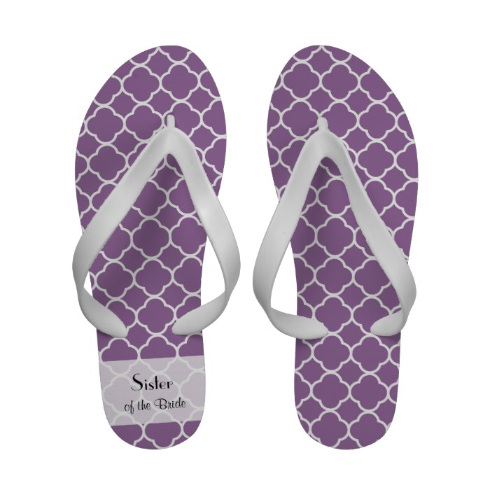 Favors   Quatrefoil Shape   Purple White Flip Flops