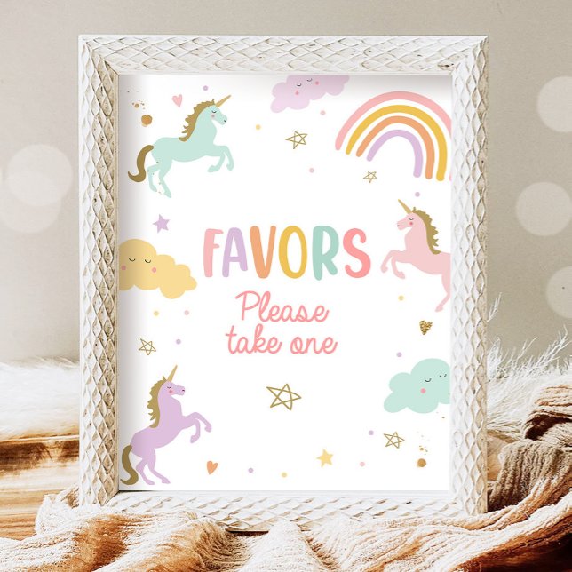 Favors Unicorn Sweet Table Girl Birthday Party Poster (Creator Uploaded)