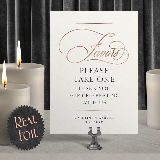 Favors Wedding Foil Table Sign Invitation (Creator Uploaded)