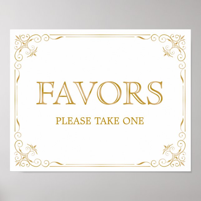 Favors Wedding Sign | Modern Calligraphy (Front)