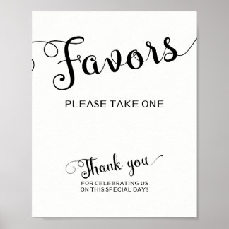 Favors Wedding Sign Please Take One