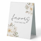 Favors White Floral Bridal Shower Modern Script