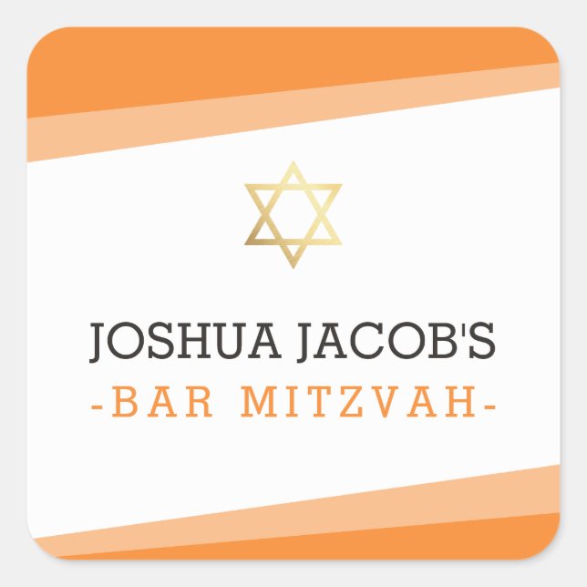 FAVOUR ENVELOPE SEAL star simple modern orange (Front)