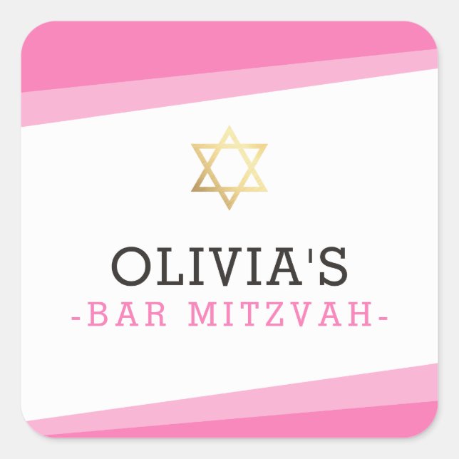 FAVOUR ENVELOPE SEAL star simple modern PINK (Front)