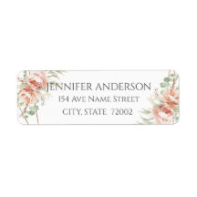 Favour Sticker Wedding Blush Roses