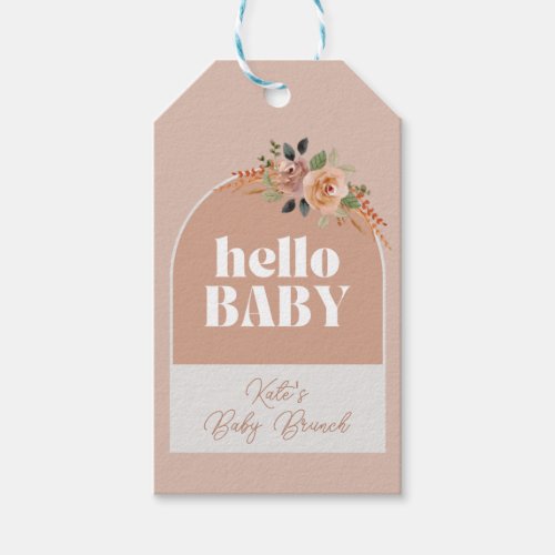 Favour tags Hello Baby Boho Modern Baby Shower Gift Tags