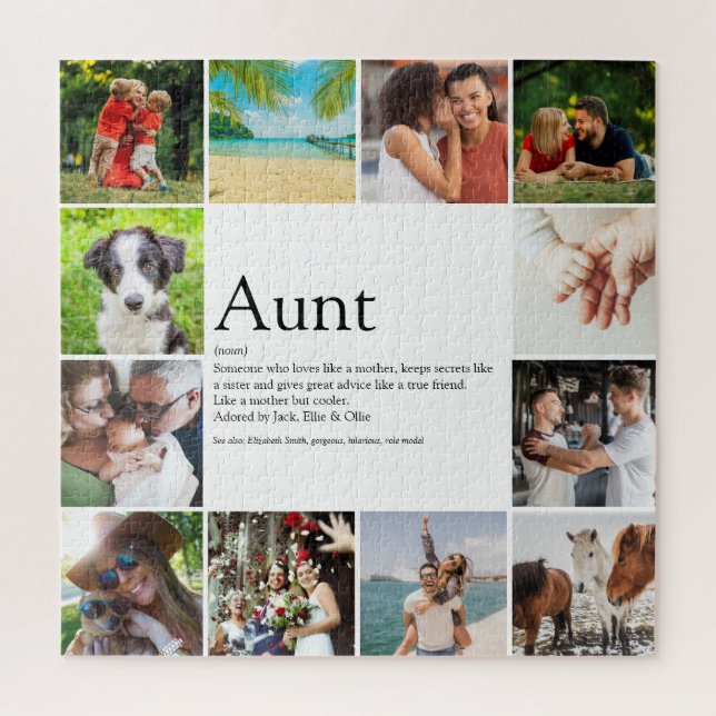 Favourite Aunt, Auntie Definition 12 Photo Fun Jigsaw Puzzle (Vertical)