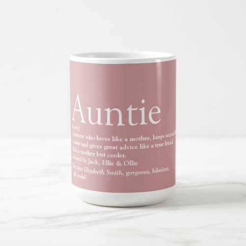Favourite Aunt Auntie Definition Fun Pink Coffee Mug