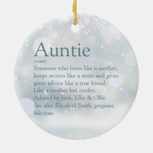 Favourite Aunt Auntie Definition Merry Christmas Ceramic Ornament