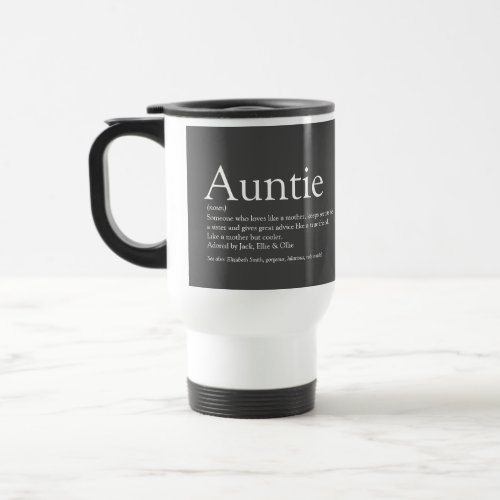 Favourite Aunt Auntie Definition Modern Gray Travel Mug